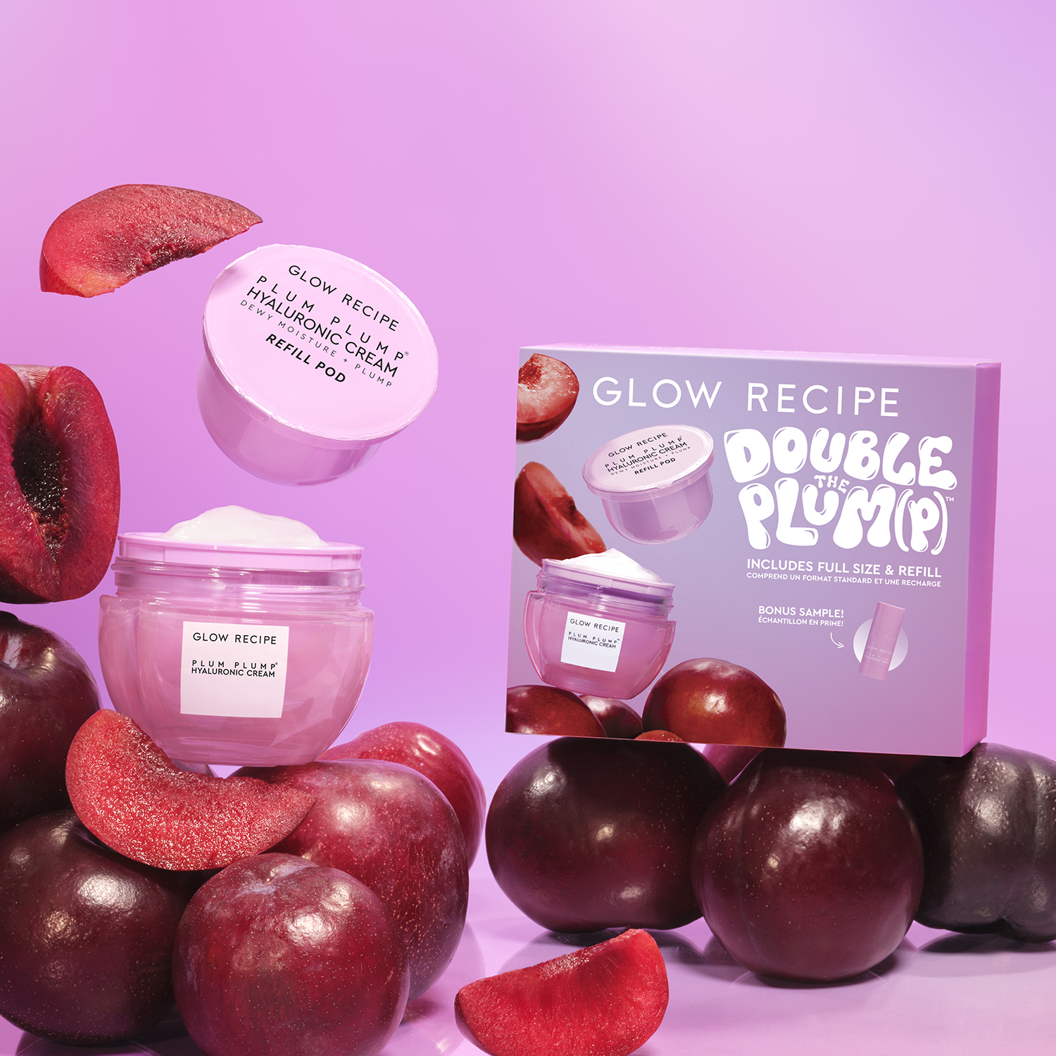 DOUBLE THE PLUM(P) HYALURONIC ACID MOISTURIZER REFILLABLE KIT ( SET PARA CUIDADO DE LA PIEL)